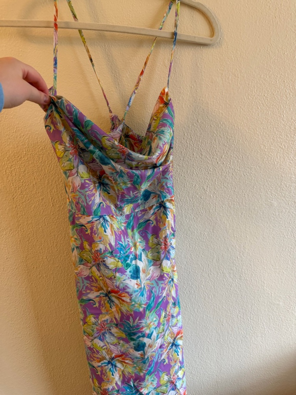 Cowl Neck Floral Slip Dress